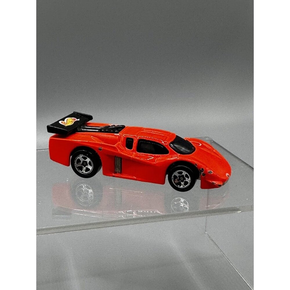 Hot Wheels GT Racer Fluorescent Orange Black Spoiler 1988 China 8400‎ Loose READ